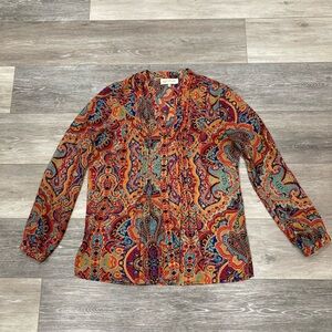 Jones New York Vintage Long Sleeve Button Down Blouse Medium